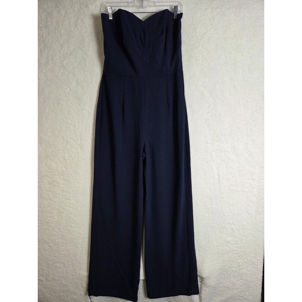 Lilly Pulitzer Kylo Jumpsuit 8 Navy Strapless Wide Leg Formal Party Event Office